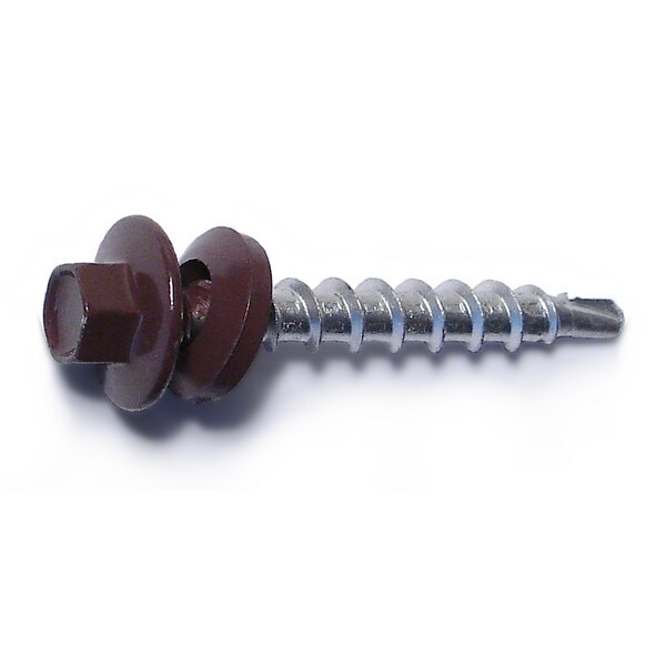 Buildright Self-Drilling Screw, #10 x 1-1/2 in, Painted Steel Flange Hex Head External Hex Drive, 86 PK 51657 - main